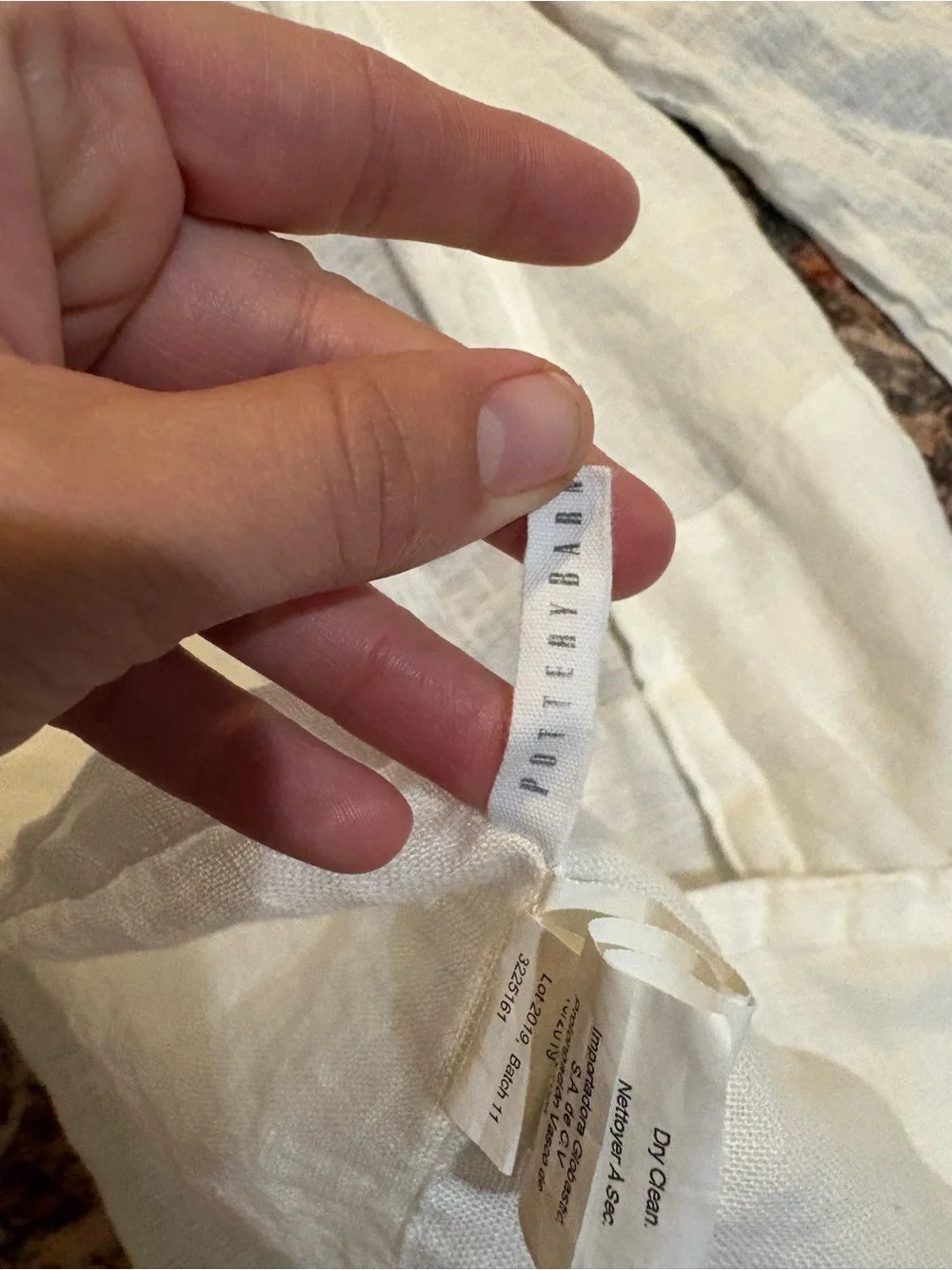 (2) Pottery Barn Soft Light Cream Linen Curtain Panel